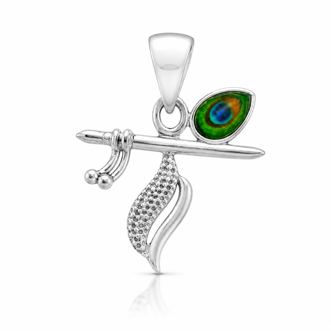 925 Sterling Silver Krishna Morpankh Pendant