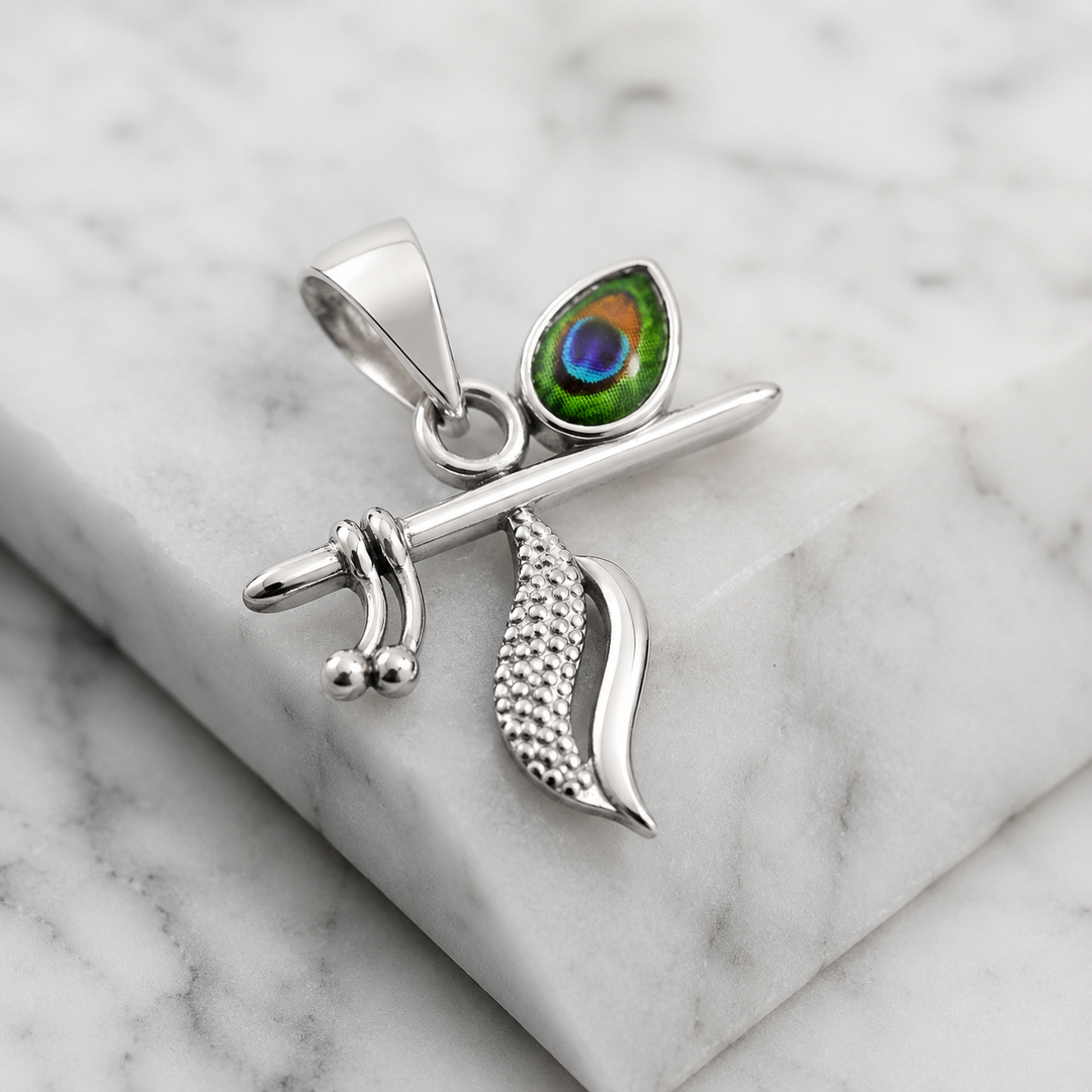 925 Sterling Silver Krishna Morpankh Pendant
