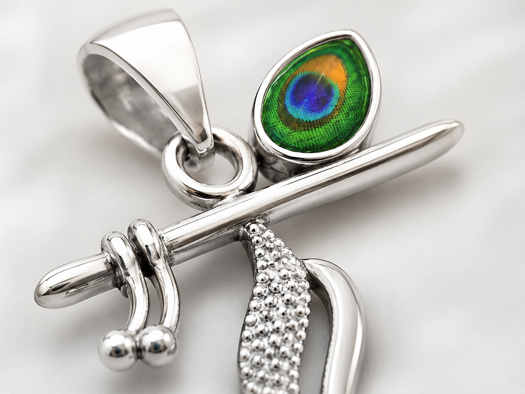 925 Sterling Silver Krishna Morpankh Pendant