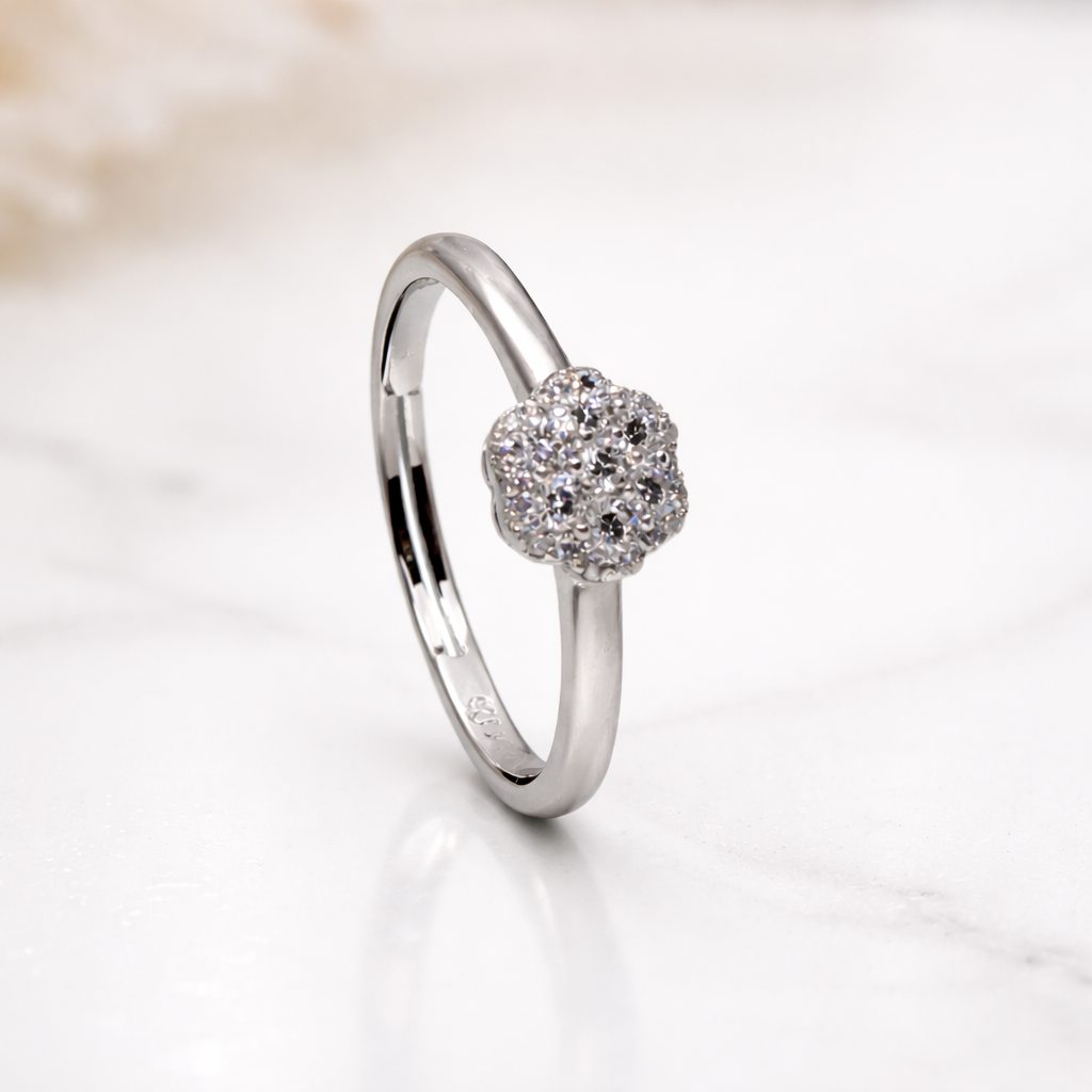 925 Sterling Silver CZ Cluster Ring
