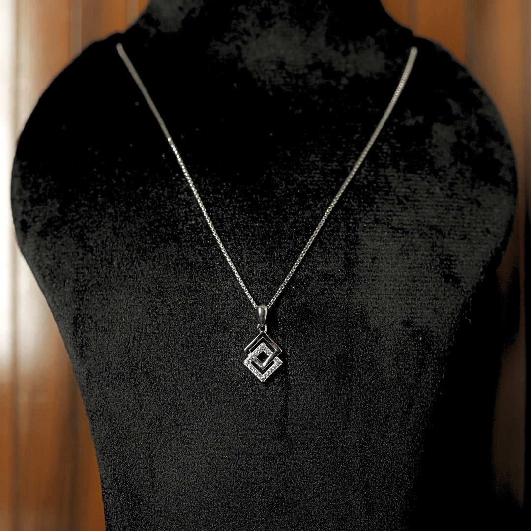 Nova Square Sterling Silver Pendant Chain