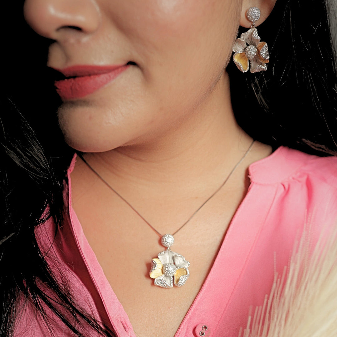 Haldi Bloom Sterling Silver Jewelry Set