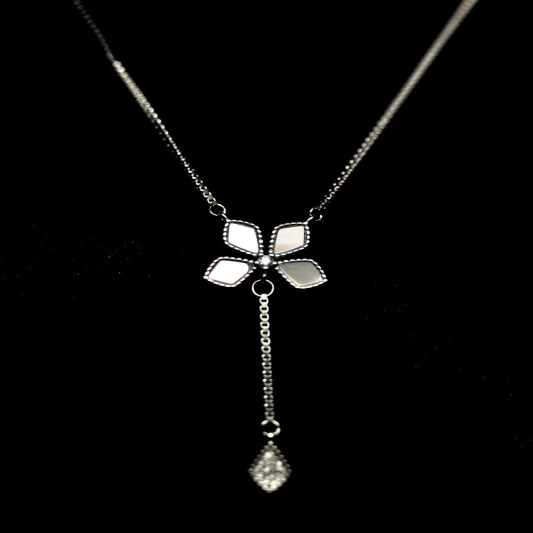 Elegant Sterling Silver Floral Pendant Chain