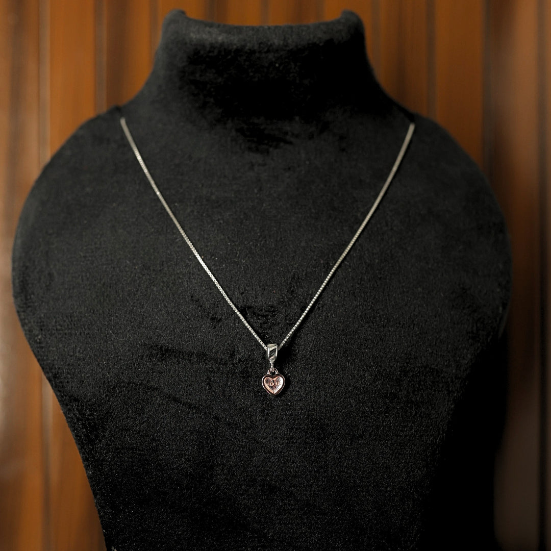 Rosé Heart Sterling Silver Pendant Chain