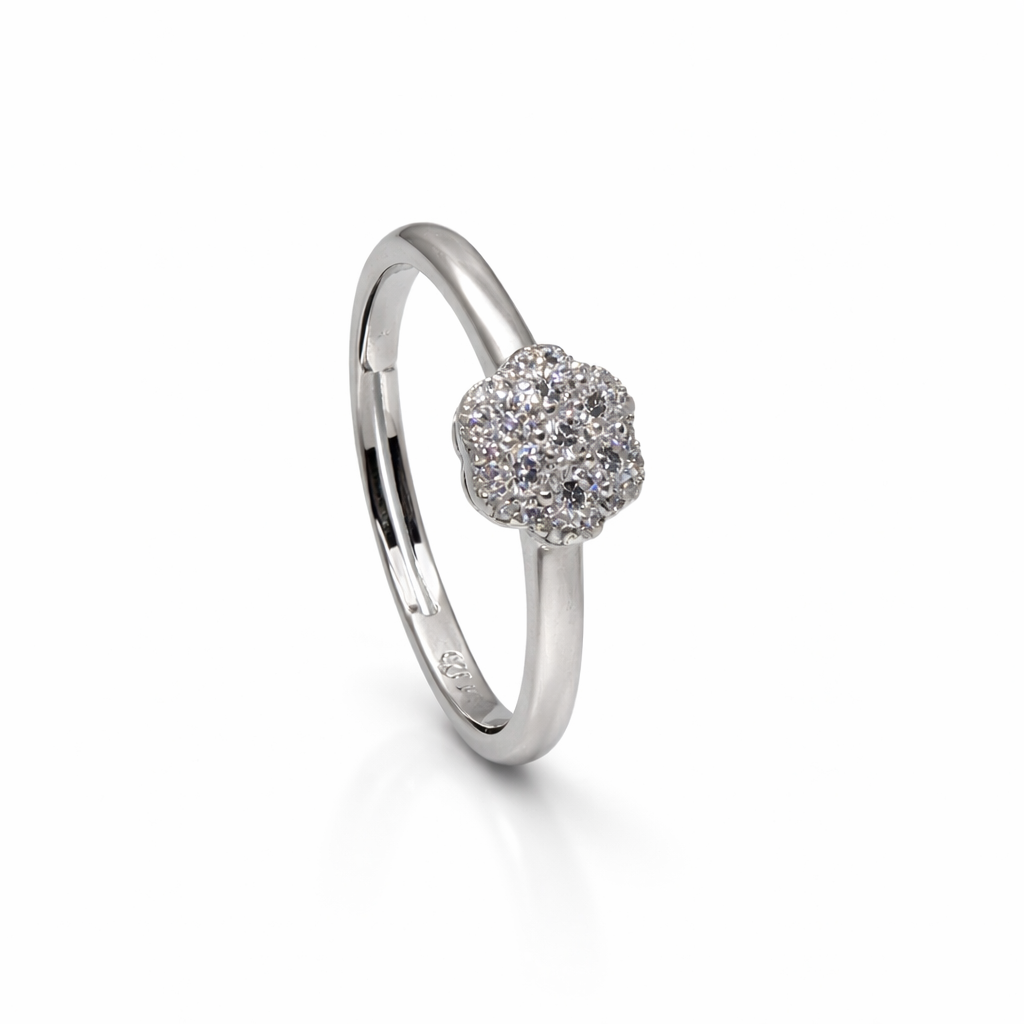925 Sterling Silver CZ Cluster Ring
