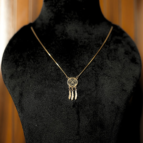 Dreamcatcher Feather 925 Silver Pendant with Chain