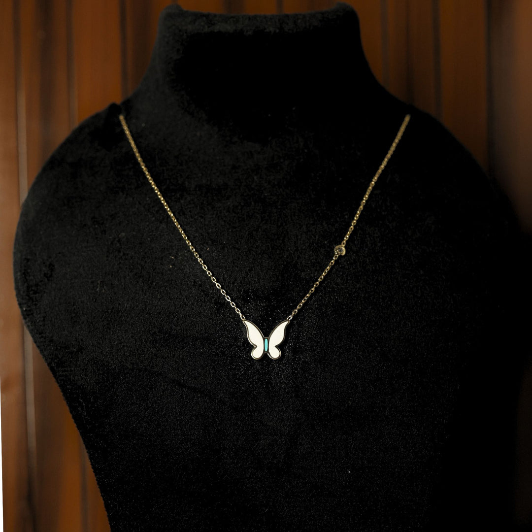 Elegant Butterfly Gold Tone Silver Pendant for Women