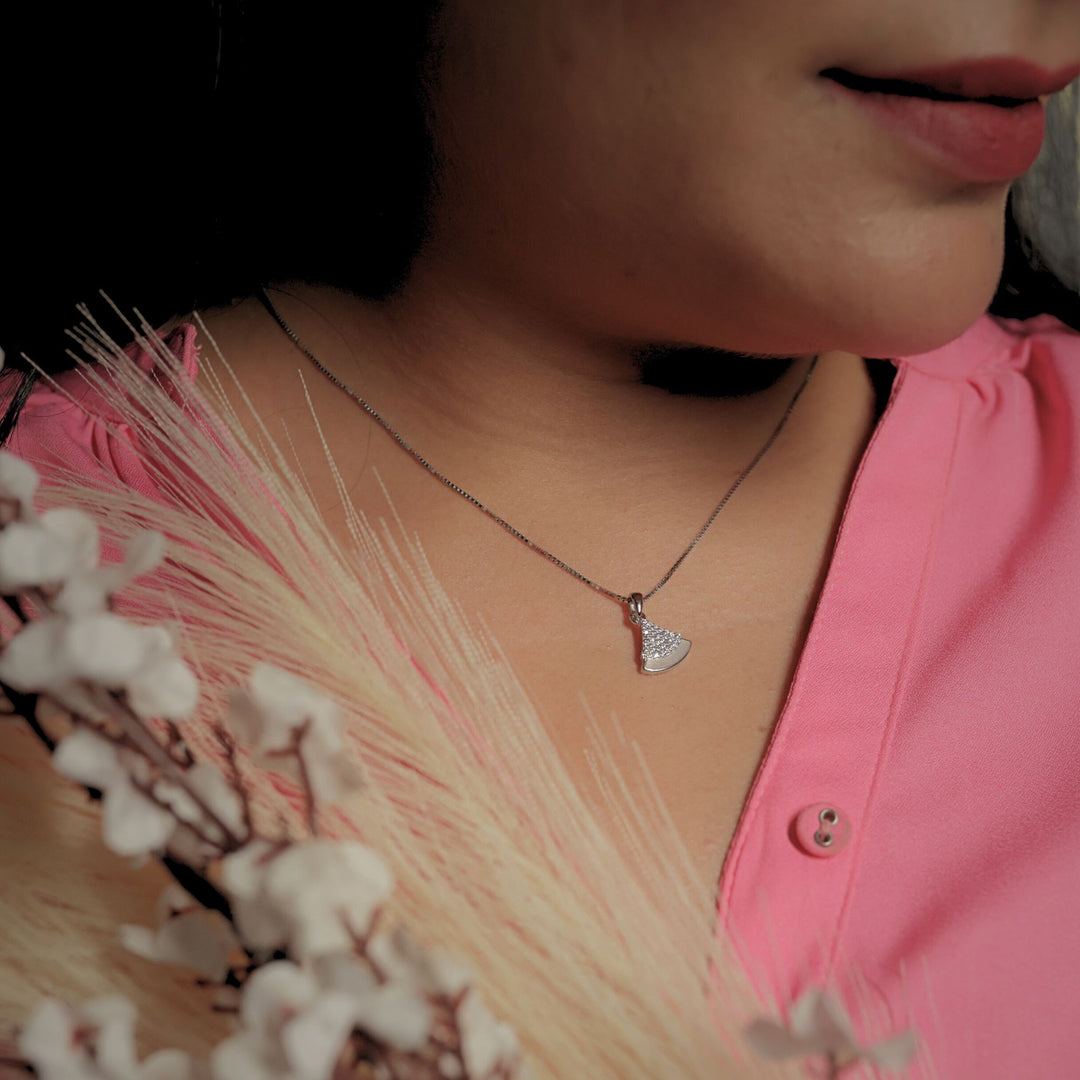 Aurelia Triangle Sparkle 925 Silver Pendant Necklace