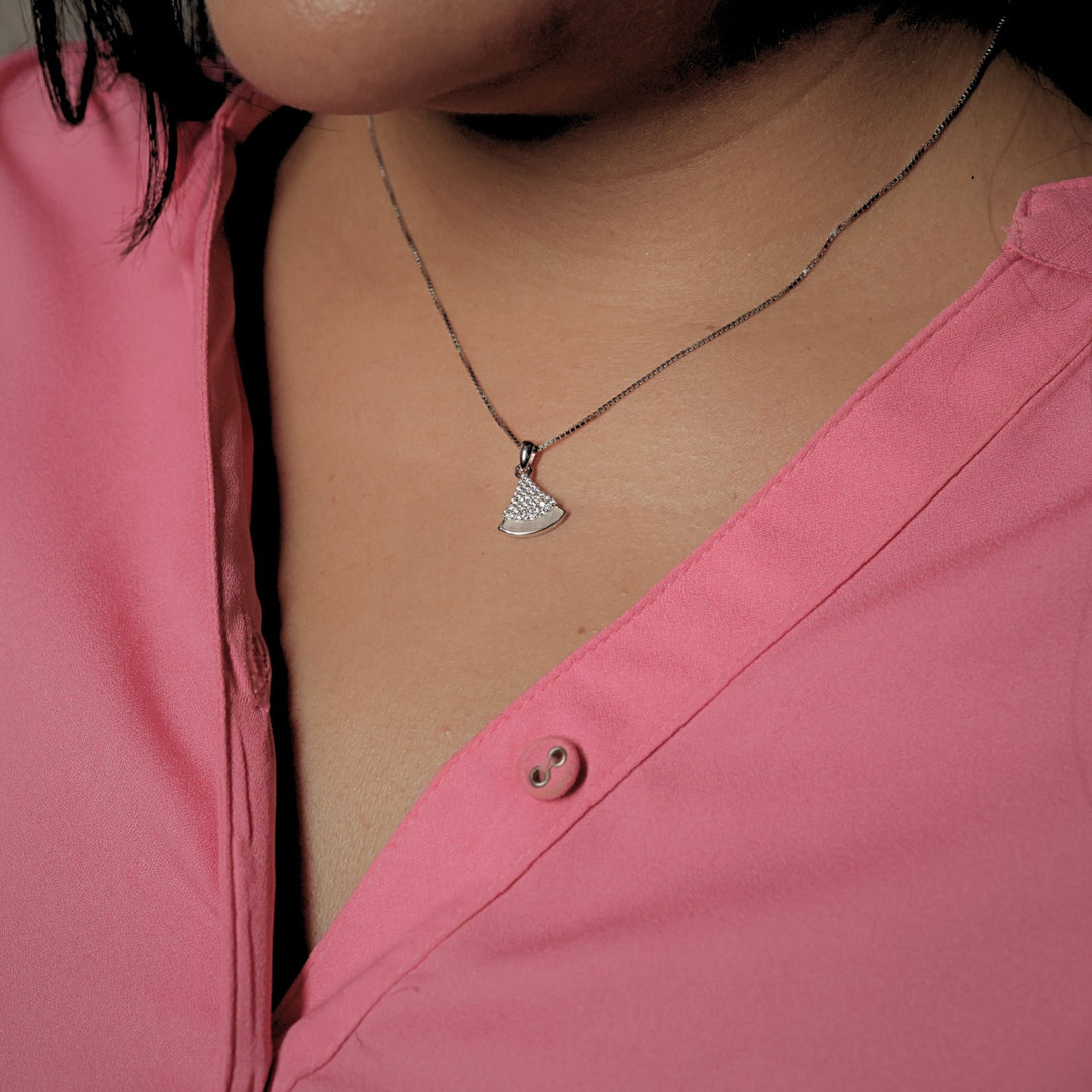 Aurelia Triangle Sparkle 925 Silver Pendant Necklace