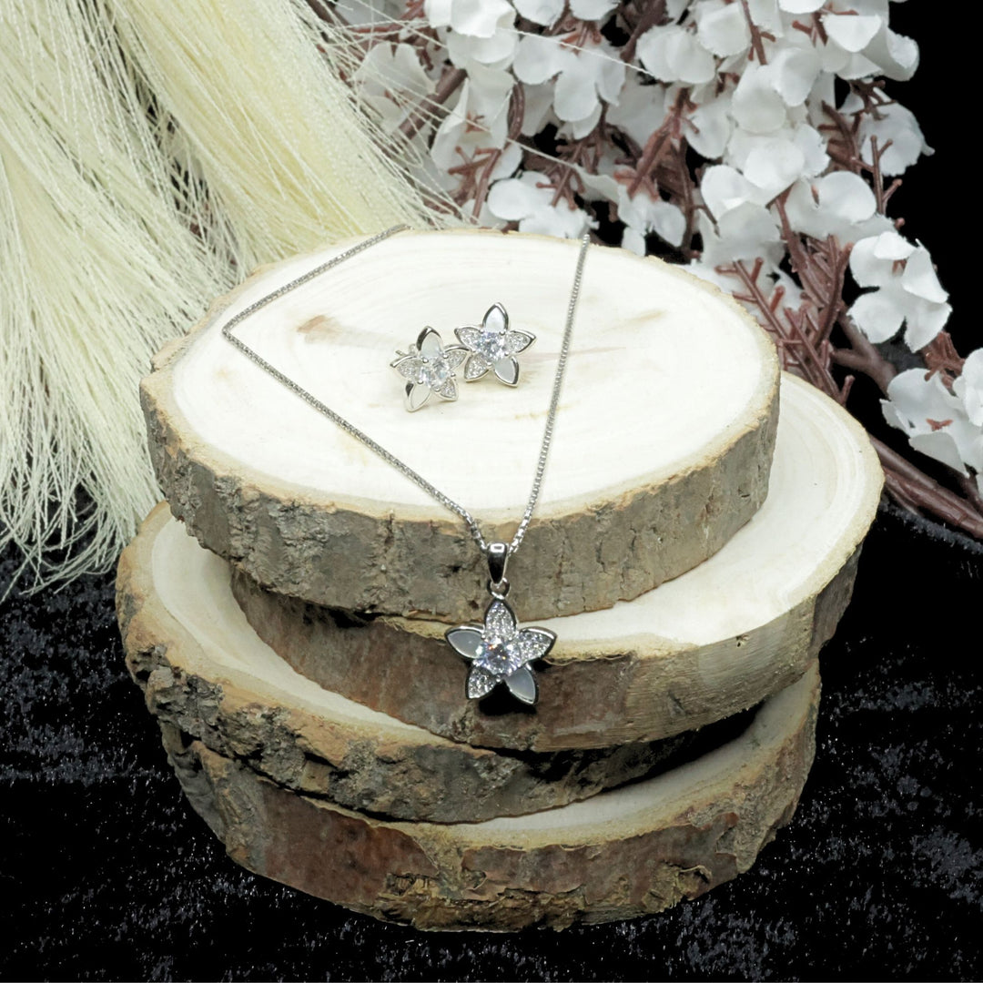 Eternal Blossom Silver Necklace Set