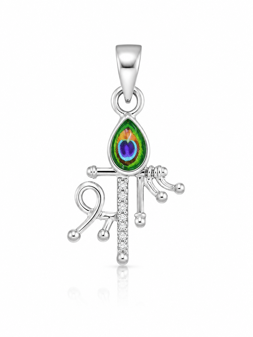 925 Sterling Silver Krishna Flute Pendant ✨