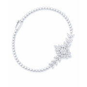 925 Sterling Silver Floral Designer Bracelet for Women – Sparkling CZ Leaf Pattern - SILVER OCEAN 925 Sterling Silver Floral Designer Bracelet for Women – Sparkling CZ Leaf Pattern