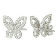 925 Sterling Silver Butterfly Earrings – Stud Design with Sparkling CZ Stones Silver Ocean 925 Sterling Silver Butterfly Earrings – Stud Design with Sparkling CZ Stones