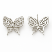 Sparkling 925 Silver Butterfly Earrings – Designer Studs with CZ Silver Ocean Sparkling 925 Silver Butterfly Earrings – Designer Studs with CZ