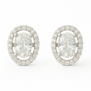 925 Sterling Silver Oval Halo Stud Earrings with Brilliant CZ Stones Silver Ocean 925 Sterling Silver Oval Halo Stud Earrings with Brilliant CZ Stones