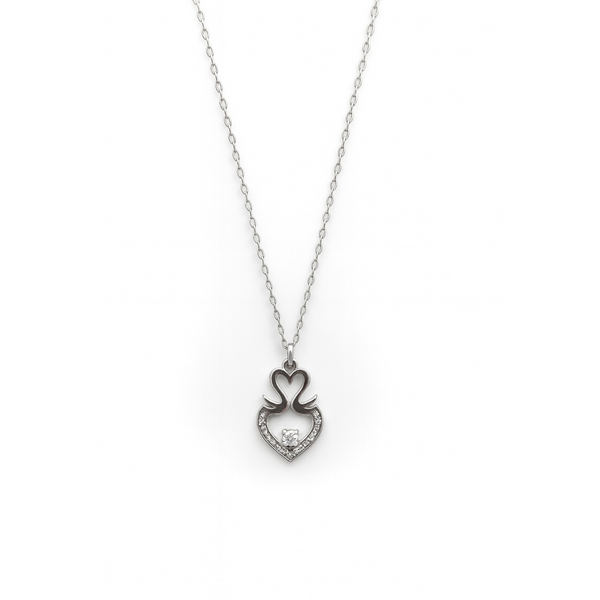 Swan-Inspired Sterling Silver Heart Pendant Necklace Silver Ocean Swan-Inspired Sterling Silver Heart Pendant Necklace