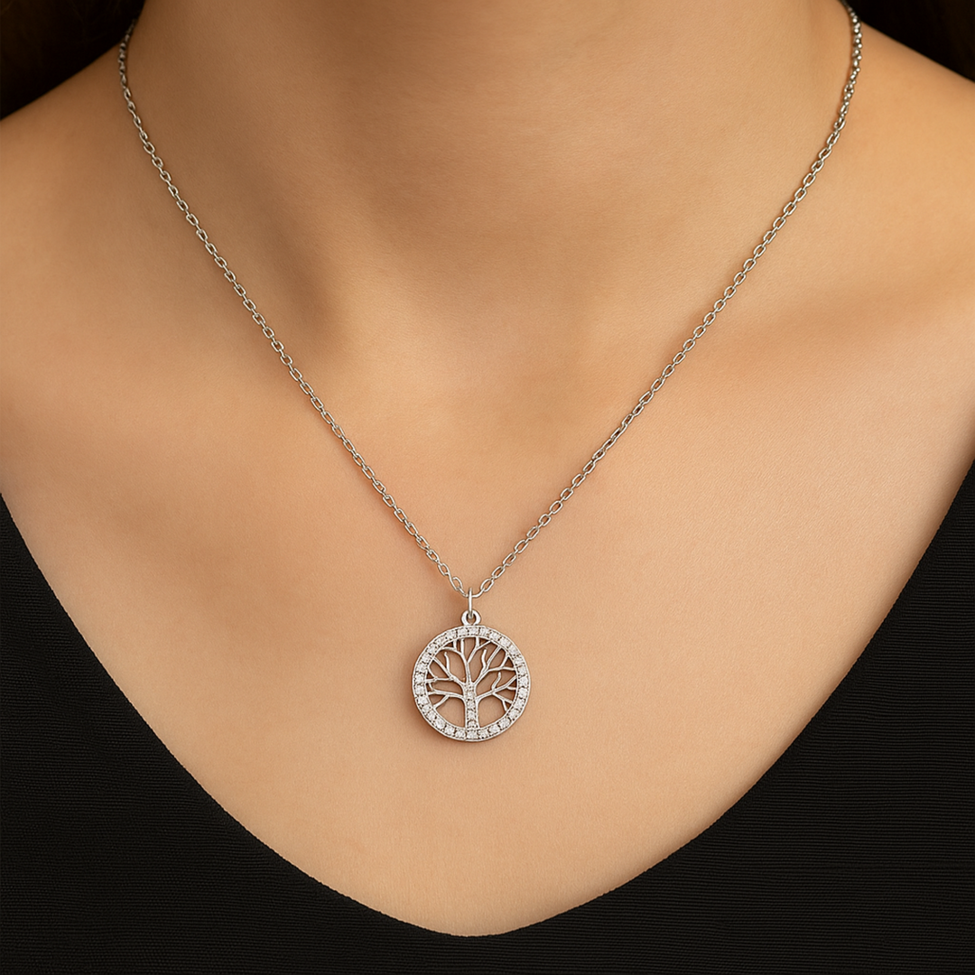 Elegant Silver Tree of Life Pendant Necklace Silver Ocean Elegant Silver Tree of Life Pendant Necklace