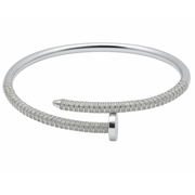 925 Sterling Silver Nail-Style Kada Bracelet – Contemporary Elegance Redefined - SILVER OCEAN 925 Sterling Silver Nail-Style Kada Bracelet – Contemporary Elegance Redefined