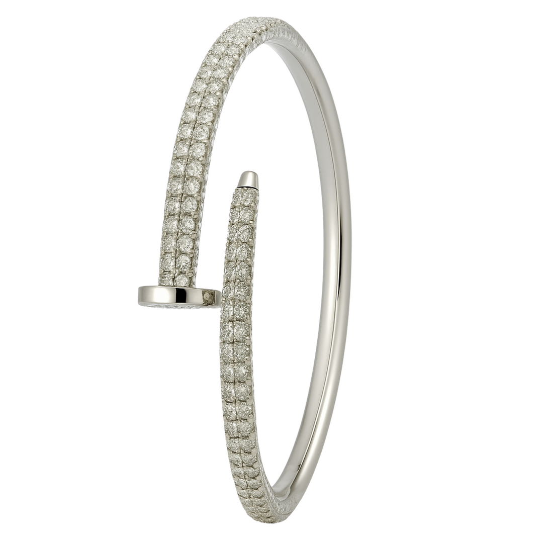 925 Sterling Silver Nail-Style Kada Bracelet – Contemporary Elegance Redefined - SILVER OCEAN 925 Sterling Silver Nail-Style Kada Bracelet – Contemporary Elegance Redefined