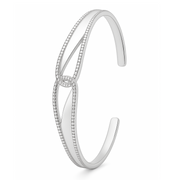 925 Sterling Silver Open Cuff Kada with Intricate Leaf Motif - SILVER OCEAN 925 Sterling Silver Open Cuff Kada with Intricate Leaf Motif