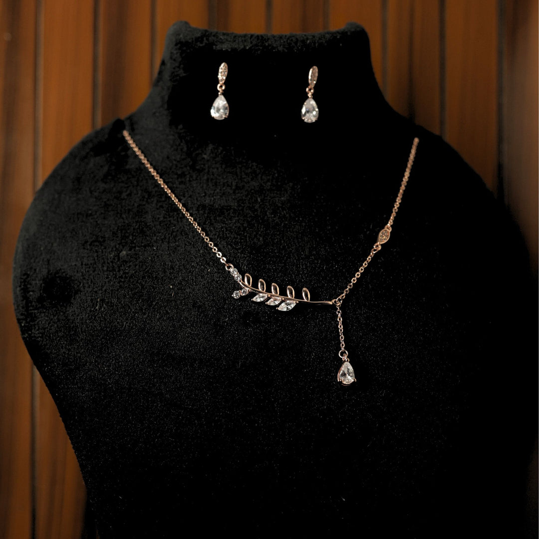 Roseleaf Grace 925 Silver Pendant Necklace Set