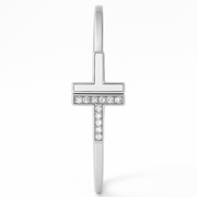 925 Sterling Silver T-Bar Kada with Mother of Pearl & CZ – Elegant Women’s Designer Bangle - SILVER OCEAN 925 Sterling Silver T-Bar Kada with Mother of Pearl & CZ – Elegant Women’s Designer Bangle